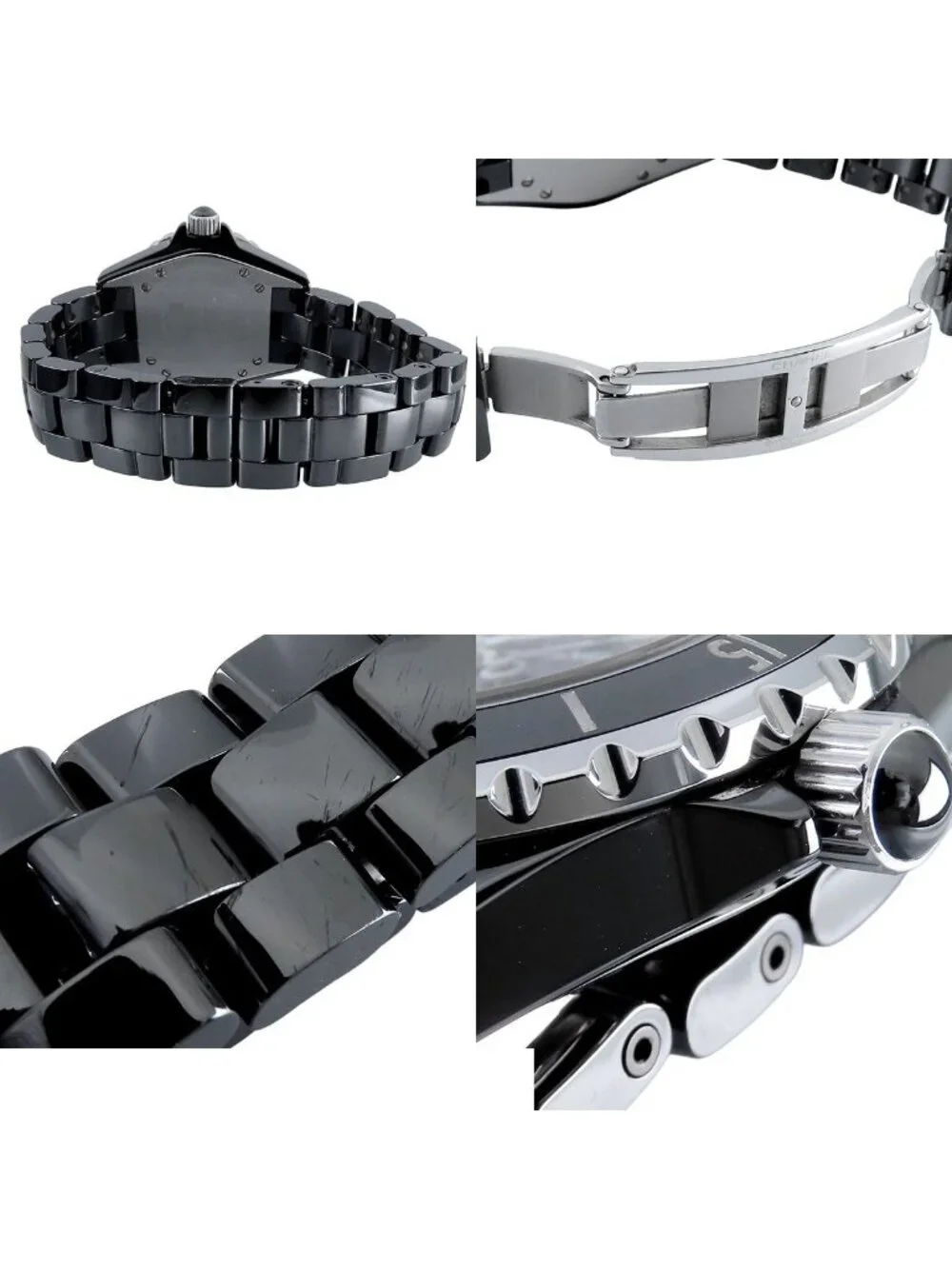 Chanel Black Ceramic SS 33 Date Watch Quartz